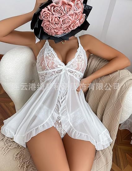 European and American sexy lingerie women's sexy V-neck lace suspenders multi-color mesh sexy lingerie wholesale Amazon cross-border