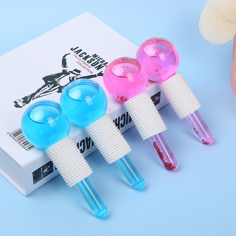Cross-border new ice ball beauty ball beauty crystal ice wave ball ice ball ice therapy face massage glass beauty ball