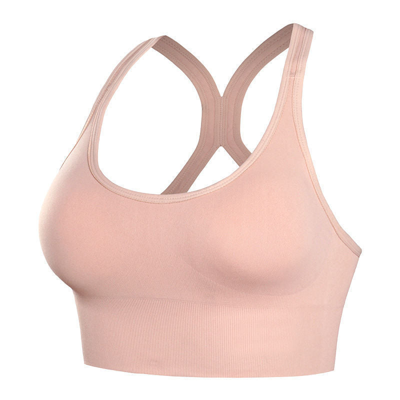 [Cross-Border Choice] Summer Sports Girls Bra Gather Shockproof Tube Top Wide Shoulder Strap Vest Beautiful Back Underwear