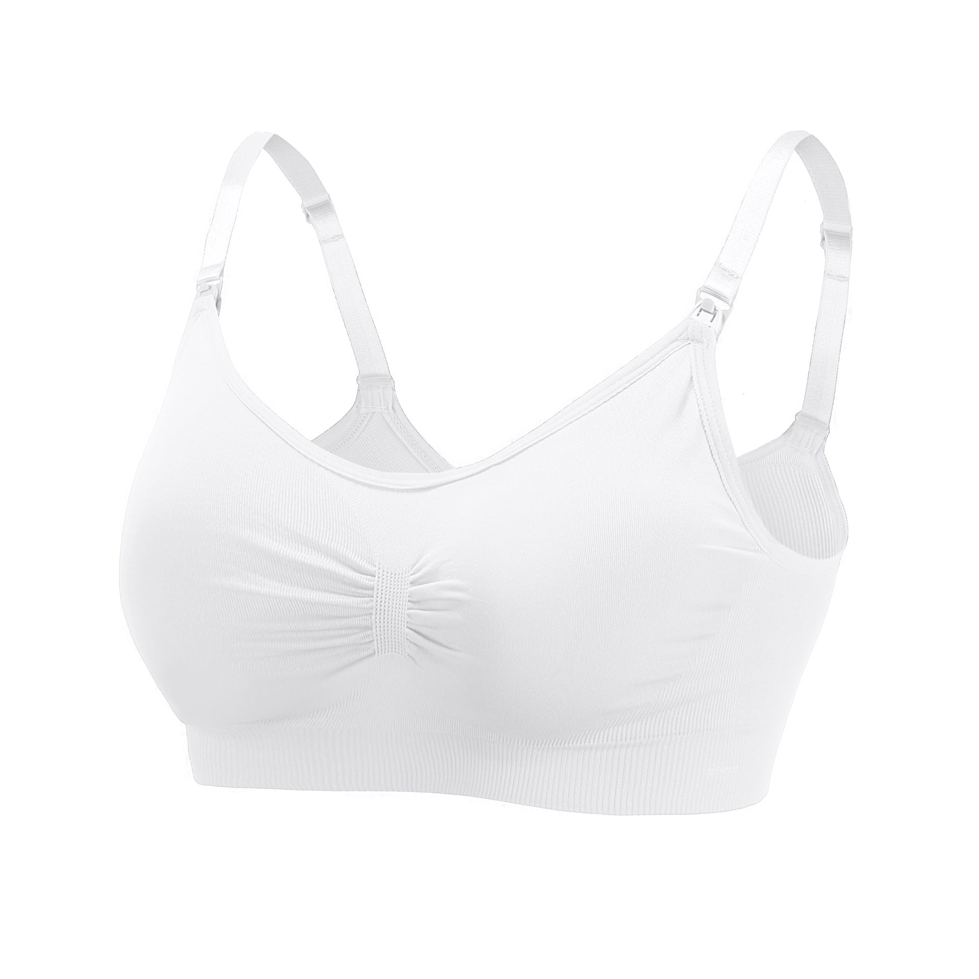 Pregnant women front buckle seamless large size nursing bra feeding adjustment gathered postpartum thin nursing bra underwear