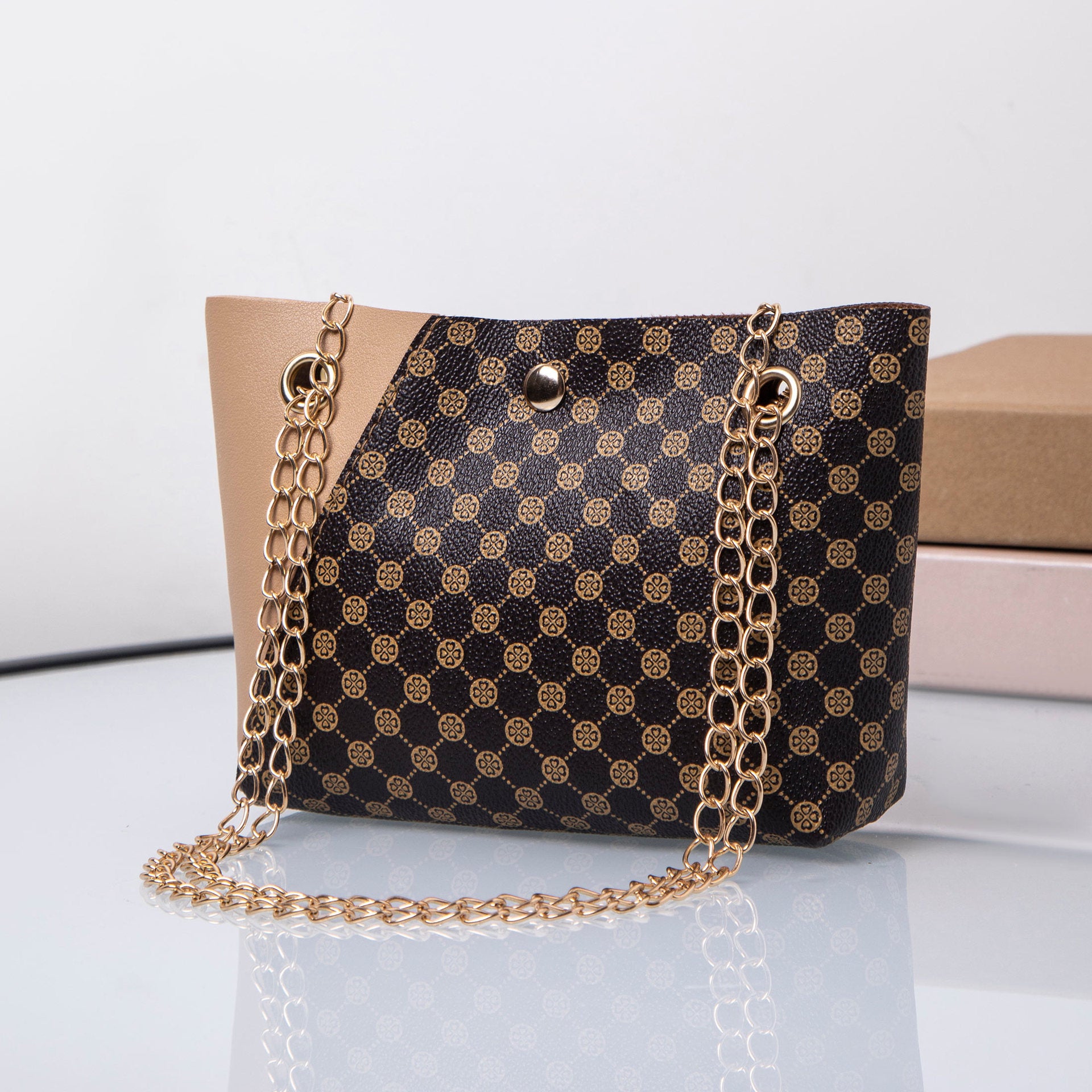 Women's bags 2024 autumn and winter new European and American fashion print bags simple shopping bags shoulder messenger bags handbags