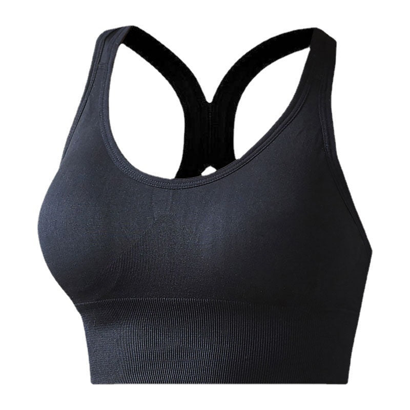 [Cross-Border Choice] Summer Sports Girls Bra Gather Shockproof Tube Top Wide Shoulder Strap Vest Beautiful Back Underwear