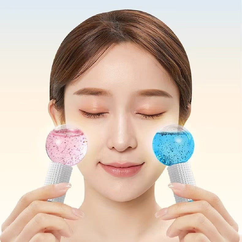 Cross-border new ice ball beauty ball beauty crystal ice wave ball ice ball ice therapy face massage glass beauty ball