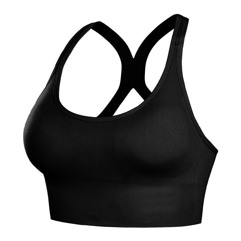 [Cross-Border Choice] Summer Sports Girls Bra Gather Shockproof Tube Top Wide Shoulder Strap Vest Beautiful Back Underwear