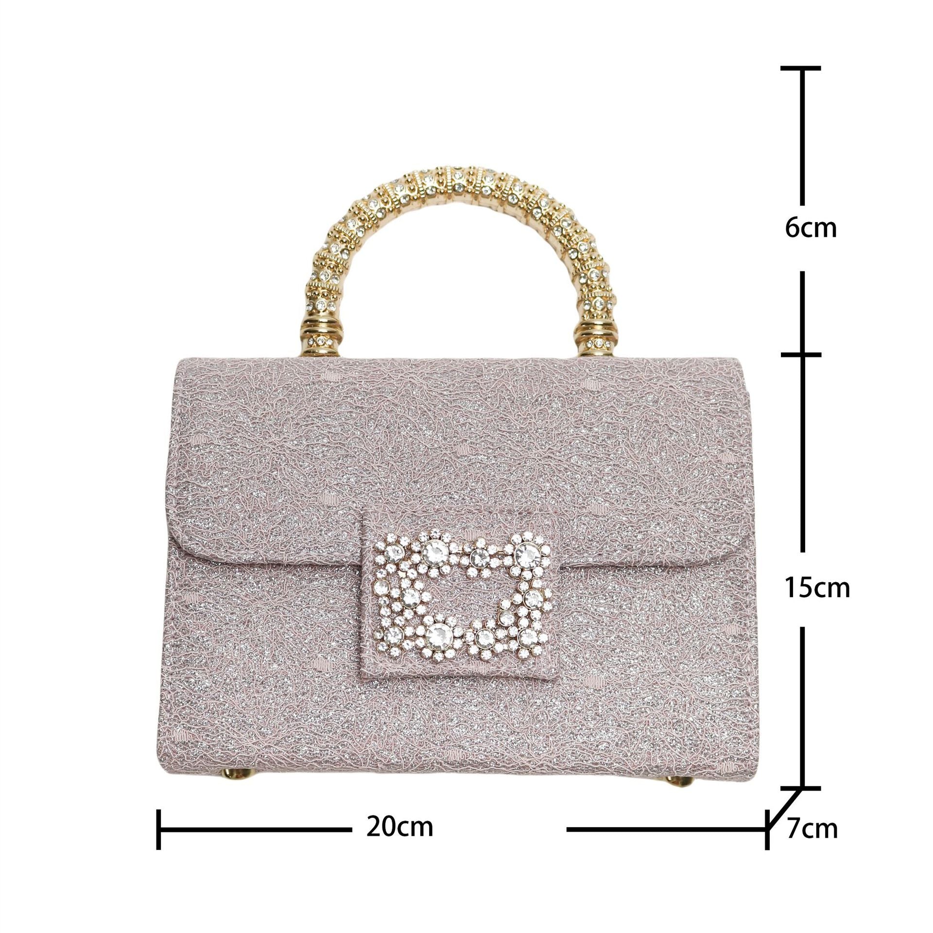 Spot supply of new cross-border women's bags, small square bags, trendy and fashionable messenger bags, high-end diamond handbags, shoulder bags