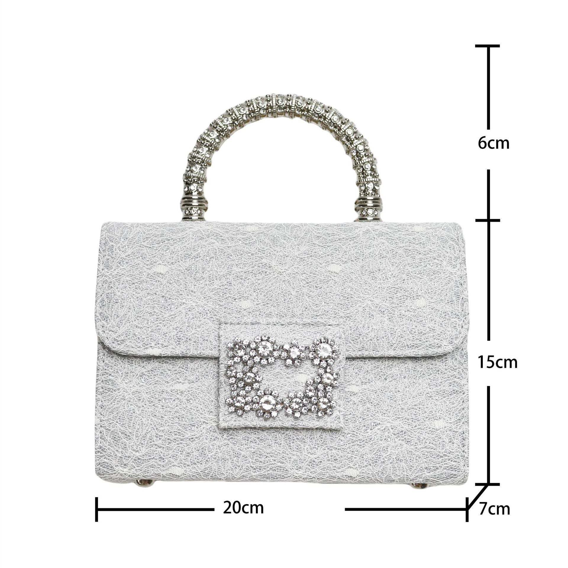 Spot supply of new cross-border women's bags, small square bags, trendy and fashionable messenger bags, high-end diamond handbags, shoulder bags