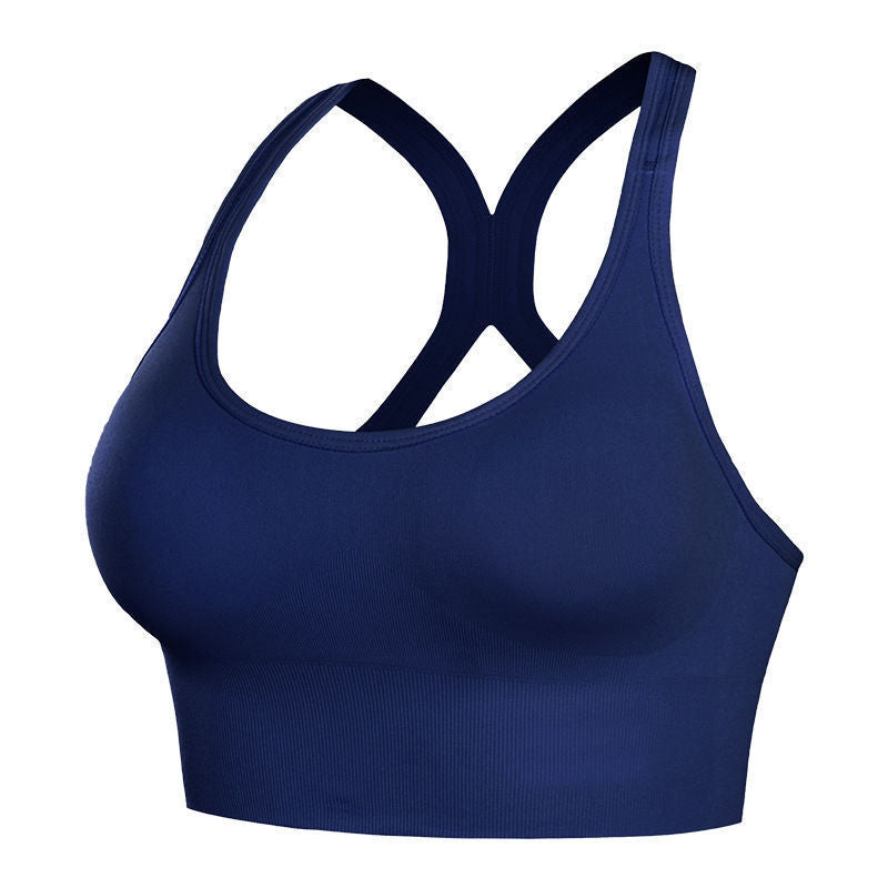 [Cross-Border Choice] Summer Sports Girls Bra Gather Shockproof Tube Top Wide Shoulder Strap Vest Beautiful Back Underwear