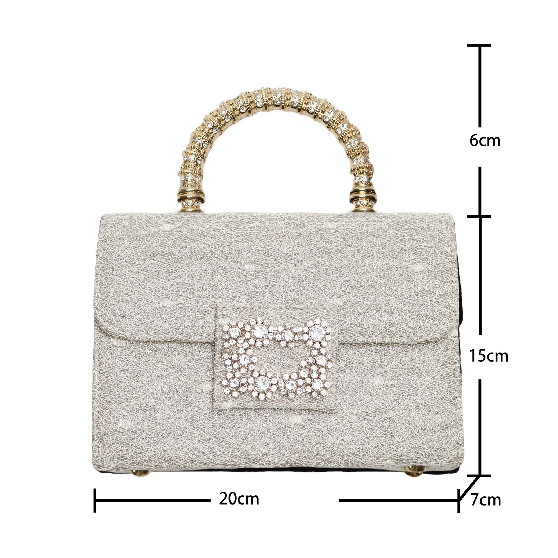 Spot supply of new cross-border women's bags, small square bags, trendy and fashionable messenger bags, high-end diamond handbags, shoulder bags