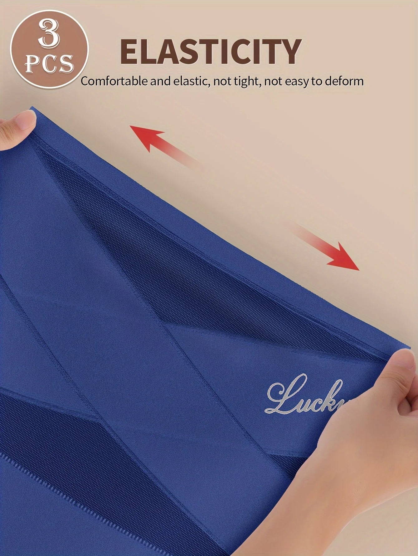 3 件装 Meiyating High Waisted Shapewear Panties for Women, Cross Band, Tummy Control, Knitted Polyester Underwear, Breathable