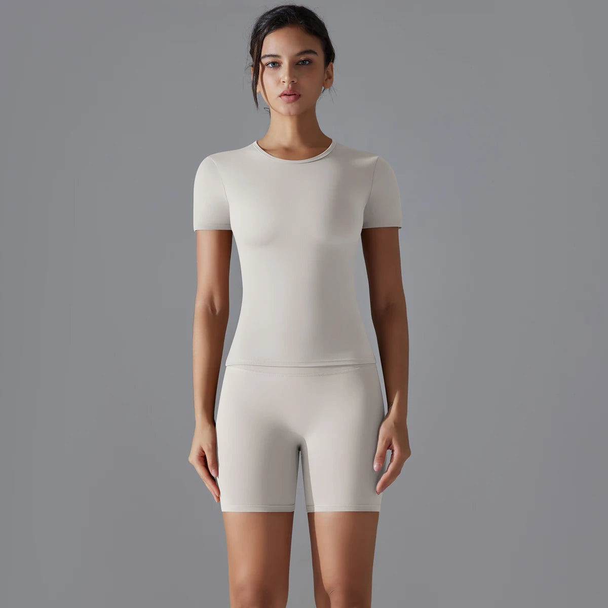 Yoga Set Women Sports Short Sleeve Top With High Waist Leggings Running Jogging Workout Workout Clothes Sports Fitness Gym Sets