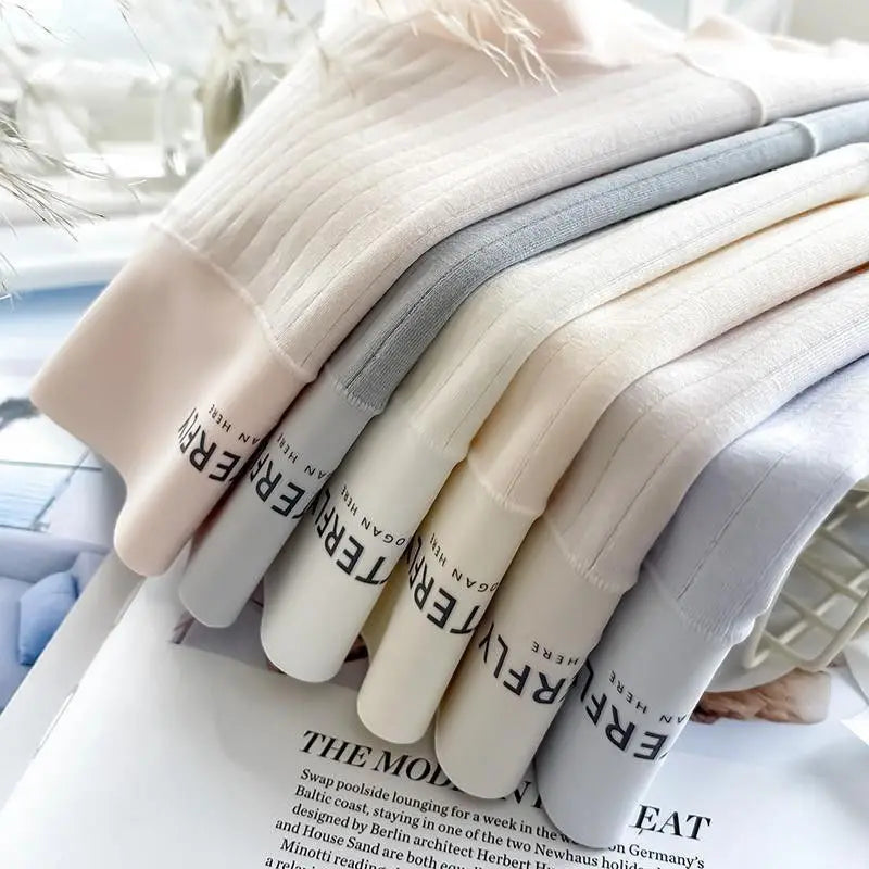 High-Waist Cotton Crotch Summer Breathable Women's Triangle Panties Seamless Tummy Control Butt Covering Ladies Underwear