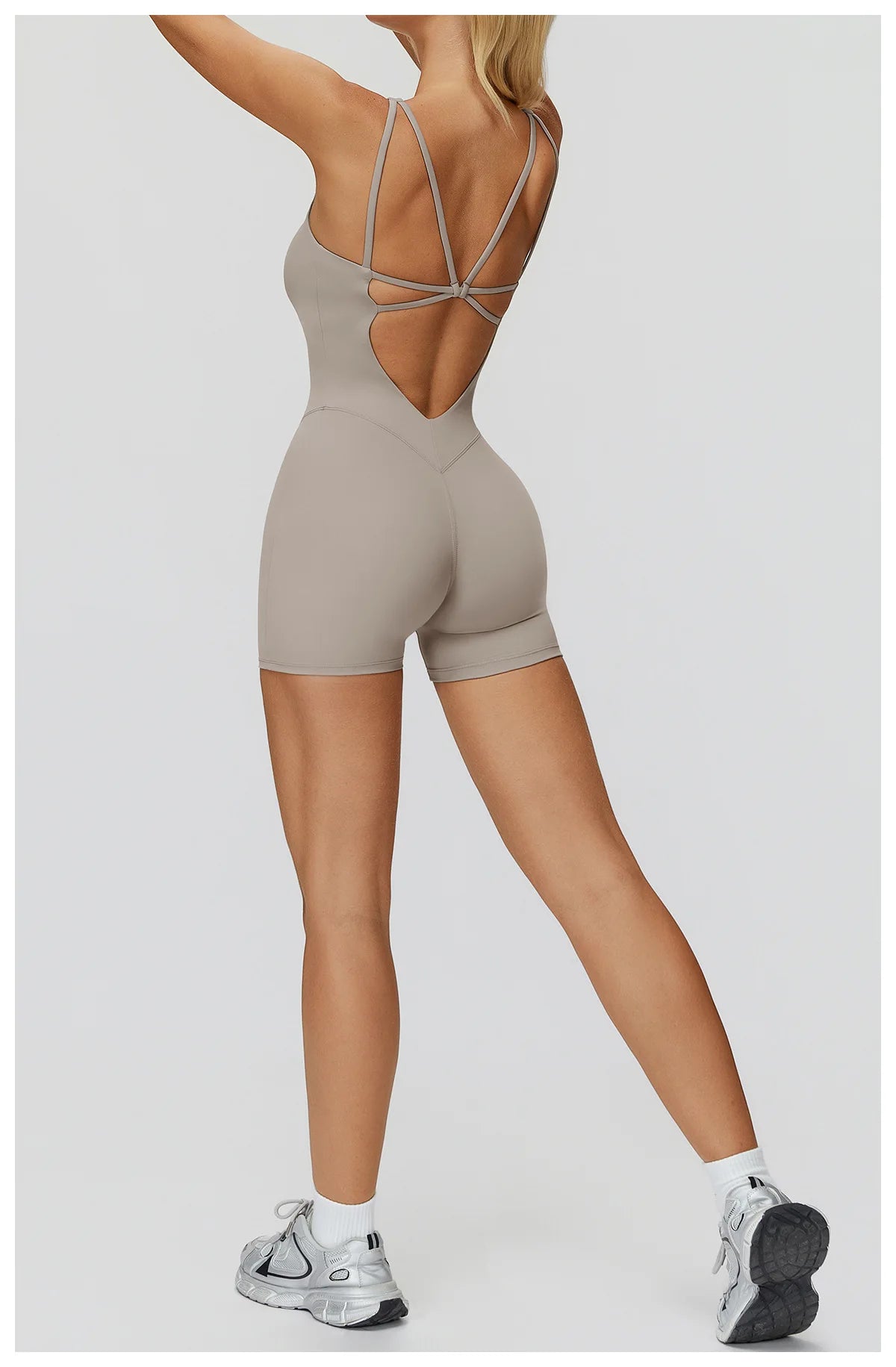 Women Sports Jumpsuit Women Gym One-Piece Suit Fitness Yoga Fitness Boilersuit Workout Bodysuits V Back Jumpsuit Female