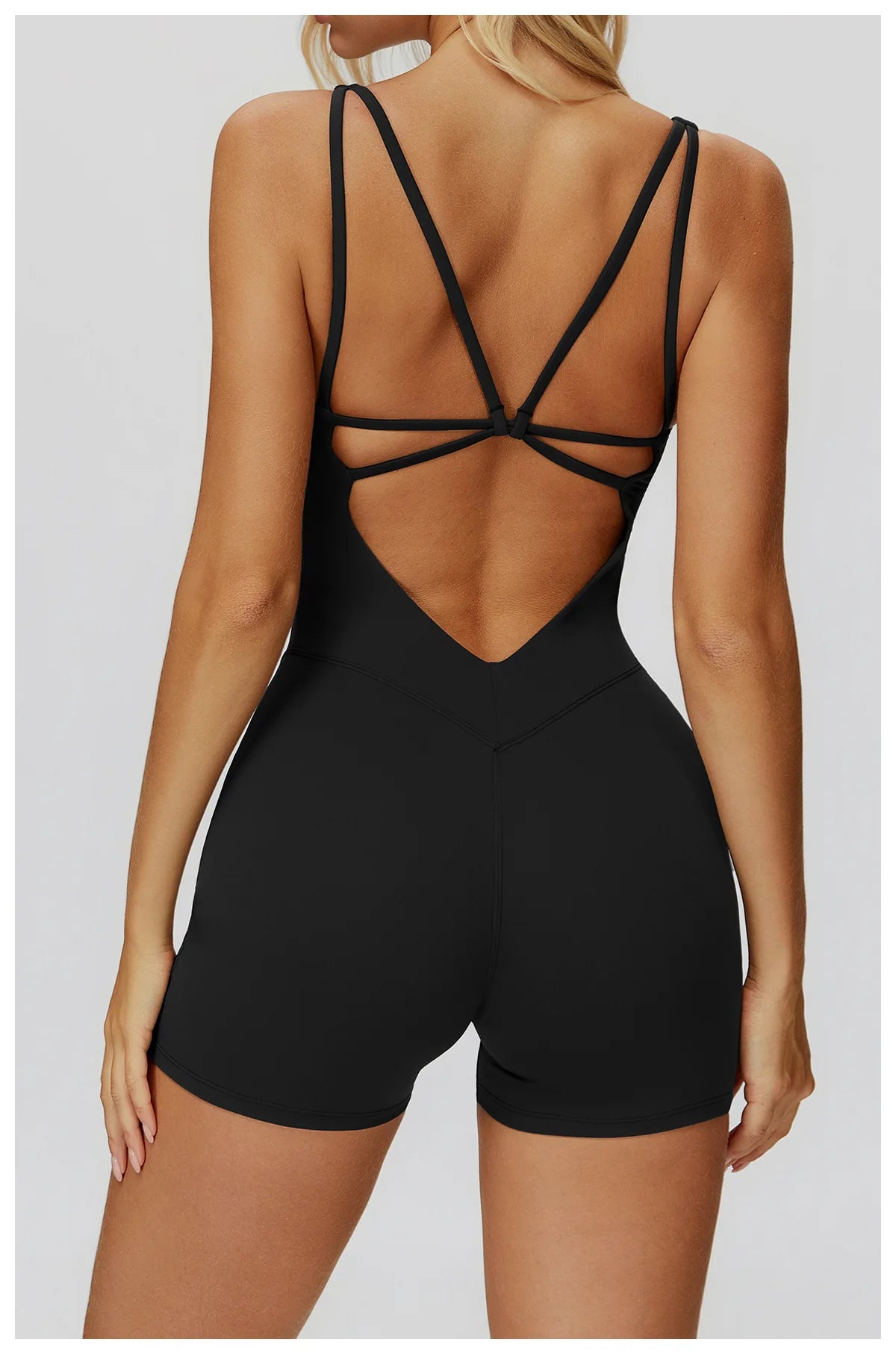 Women Sports Jumpsuit Women Gym One-Piece Suit Fitness Yoga Fitness Boilersuit Workout Bodysuits V Back Jumpsuit Female