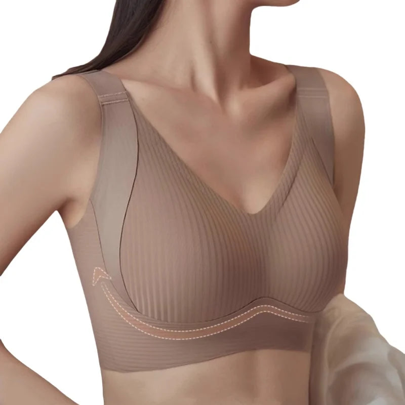 Push-up bras for women Wire-free, padded, seamless bra with V-neckline