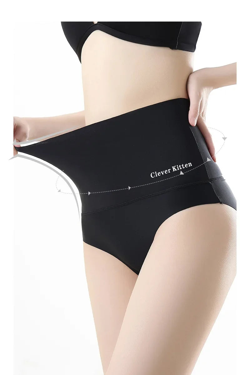 3-Pack High Waisted Tummy Control Briefs Seamless Shapewear Women Mid Waist Trainer Panties Slimming Sheath Butt Lifter Shorts