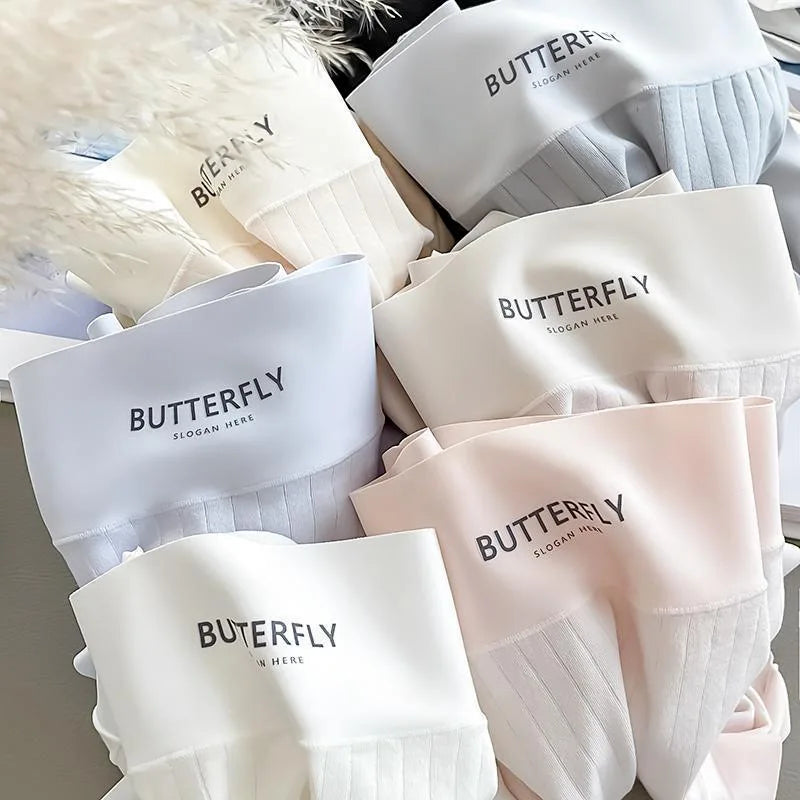 High-Waist Cotton Crotch Summer Breathable Women's Triangle Panties Seamless Tummy Control Butt Covering Ladies Underwear