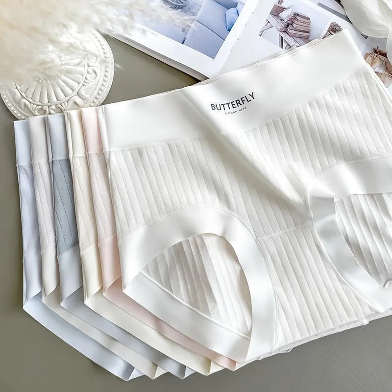 High-Waist Cotton Crotch Summer Breathable Women's Triangle Panties Seamless Tummy Control Butt Covering Ladies Underwear