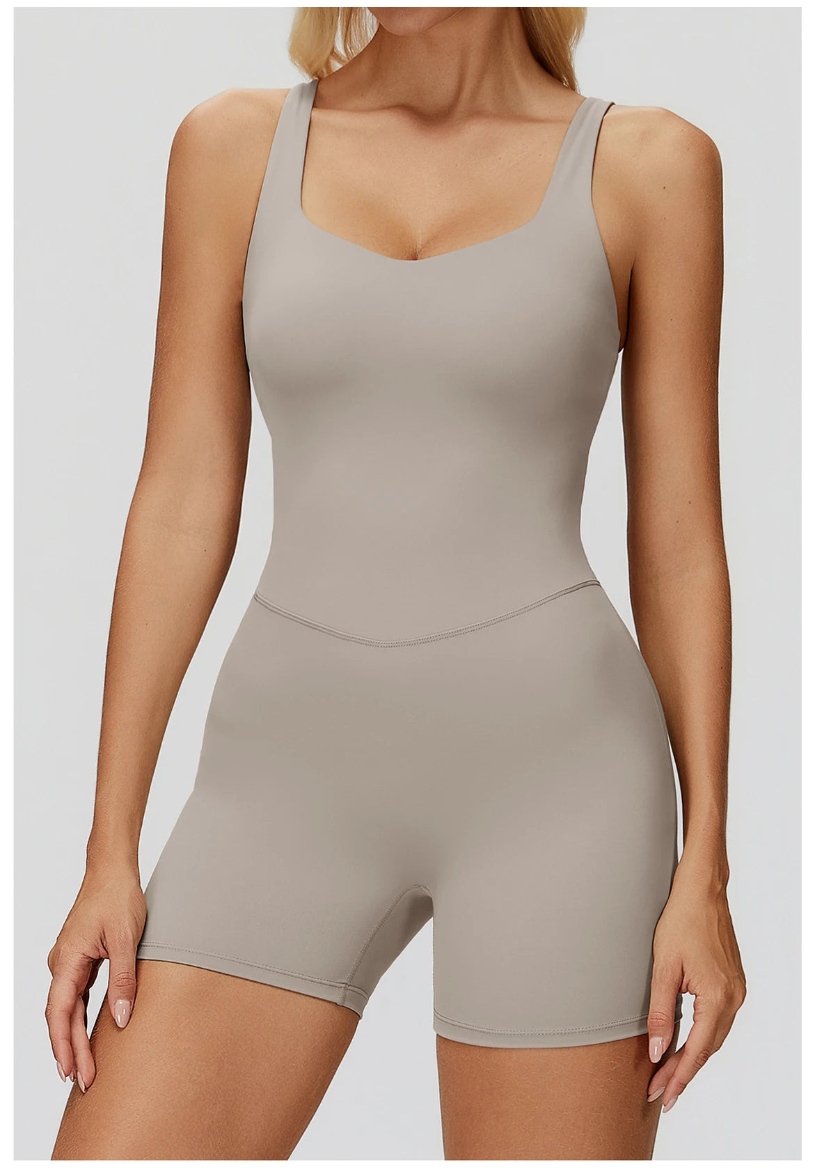 Women Sports Jumpsuit Women Gym One-Piece Suit Fitness Yoga Fitness Boilersuit Workout Bodysuits V Back Jumpsuit Female