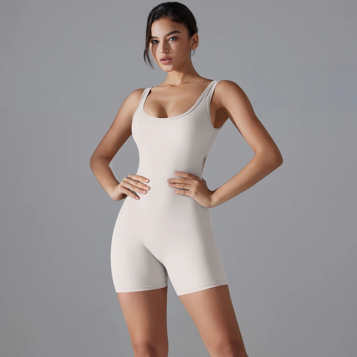 New V Back Scrunch Sports Jumpsuit Women Gym Rompers Sleeveless Sportswear Bodysuits Women Casual One-Piece Suit Yoga Clothing