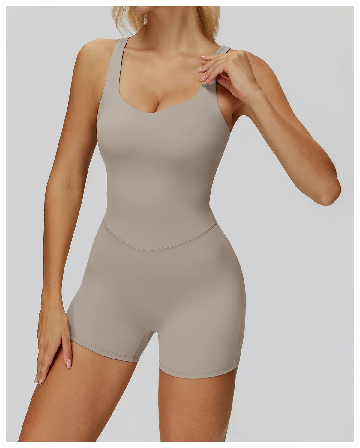 Women Sports Jumpsuit Women Gym One-Piece Suit Fitness Yoga Fitness Boilersuit Workout Bodysuits V Back Jumpsuit Female