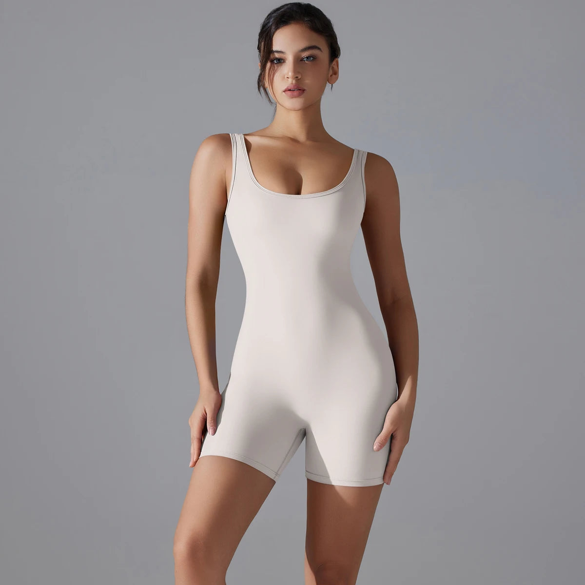 New V Back Scrunch Sports Jumpsuit Women Gym Rompers Sleeveless Sportswear Bodysuits Women Casual One-Piece Suit Yoga Clothing