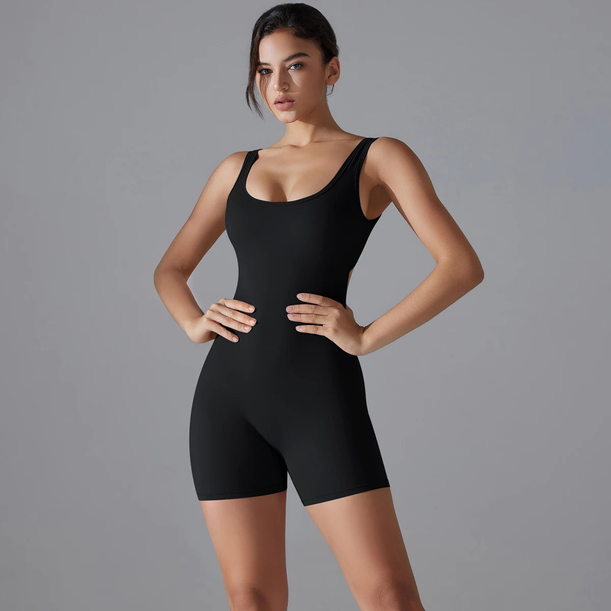New V Back Scrunch Sports Jumpsuit Women Gym Rompers Sleeveless Sportswear Bodysuits Women Casual One-Piece Suit Yoga Clothing