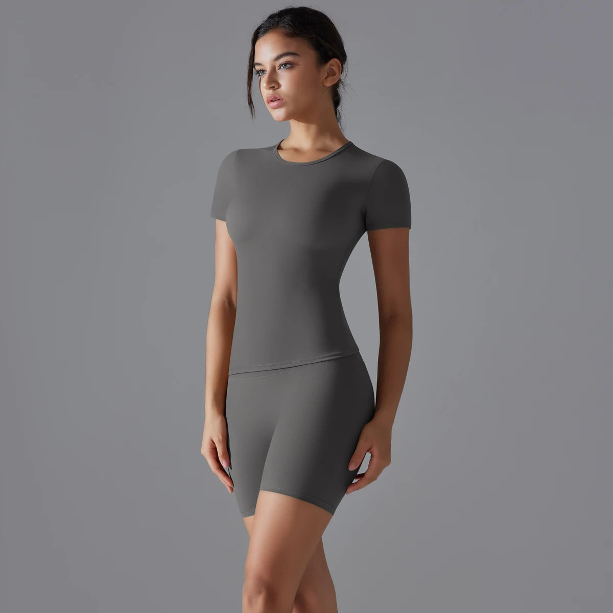 Yoga Set Women Sports Short Sleeve Top With High Waist Leggings Running Jogging Workout Workout Clothes Sports Fitness Gym Sets