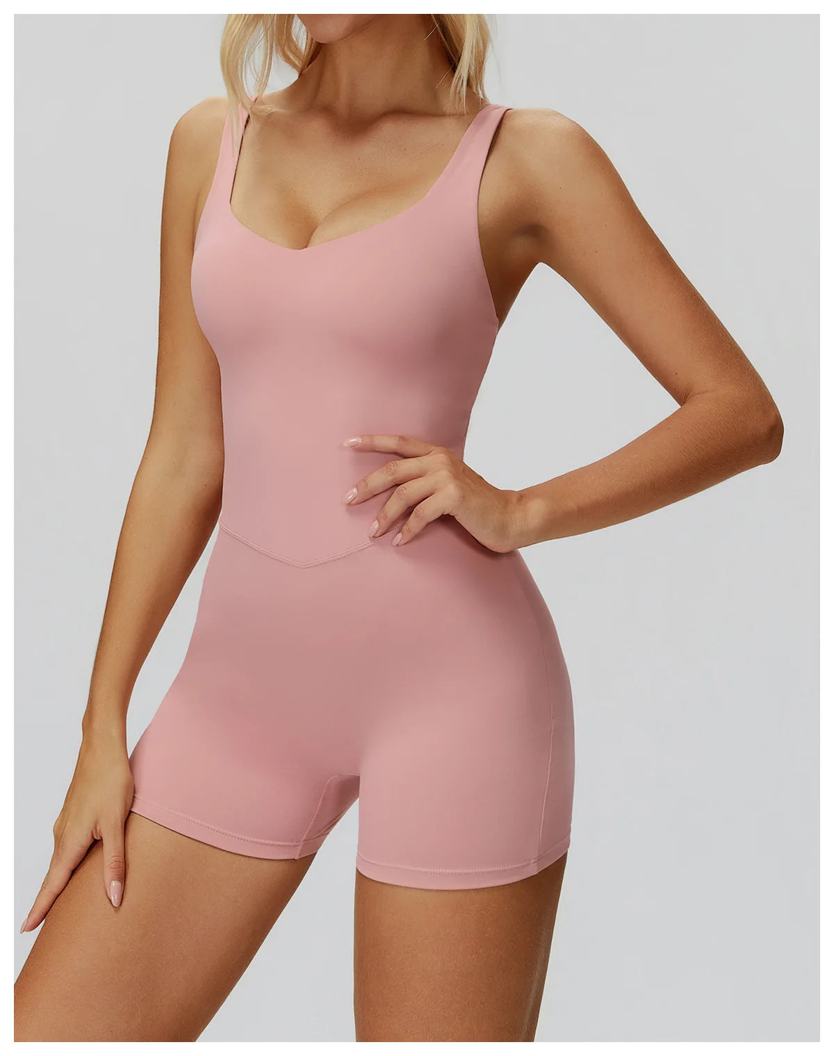 Women Sports Jumpsuit Women Gym One-Piece Suit Fitness Yoga Fitness Boilersuit Workout Bodysuits V Back Jumpsuit Female