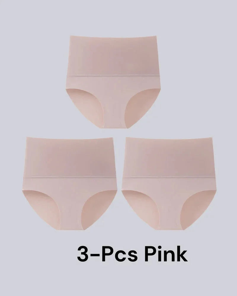 3-Pack High Waisted Tummy Control Briefs Seamless Shapewear Women Mid Waist Trainer Panties Slimming Sheath Butt Lifter Shorts