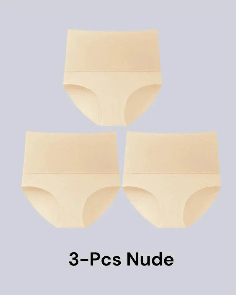 3-Pack High Waisted Tummy Control Briefs Seamless Shapewear Women Mid Waist Trainer Panties Slimming Sheath Butt Lifter Shorts