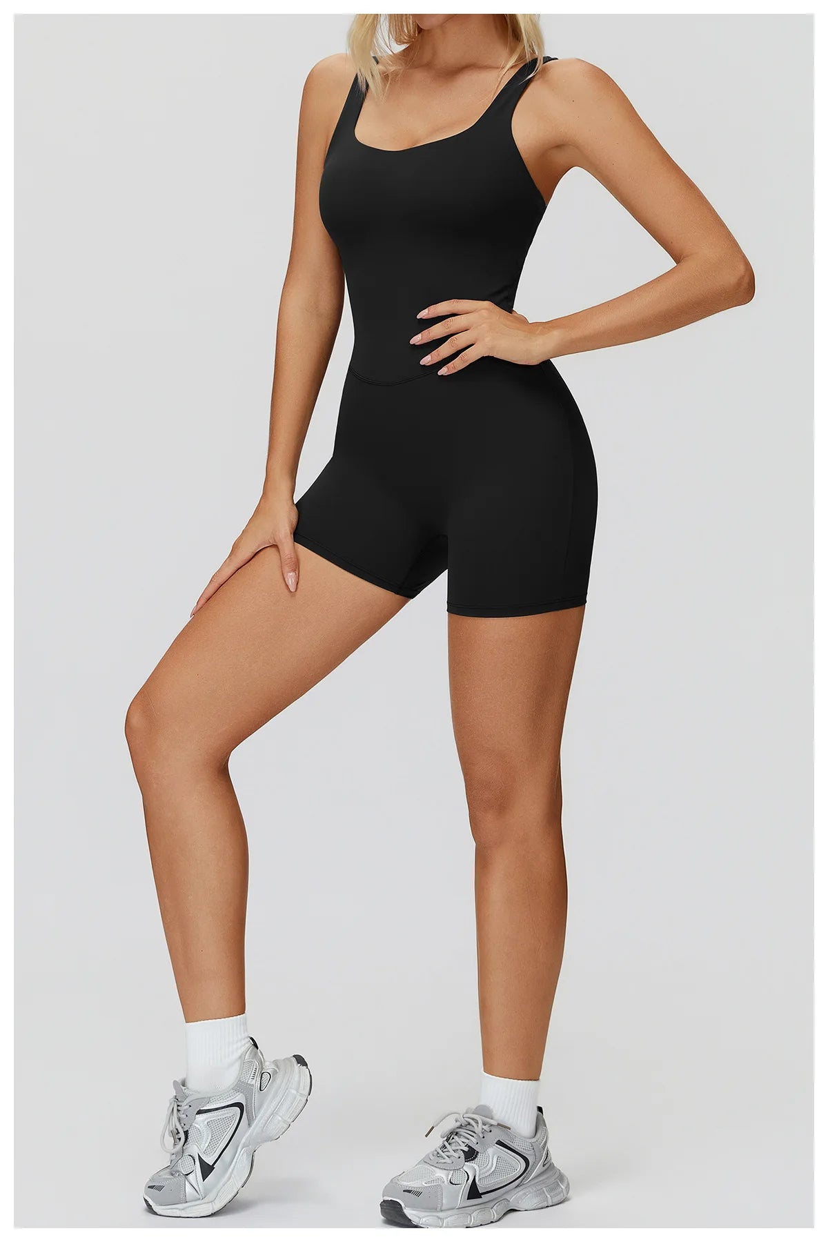 Women Sports Jumpsuit Women Gym One-Piece Suit Fitness Yoga Fitness Boilersuit Workout Bodysuits V Back Jumpsuit Female