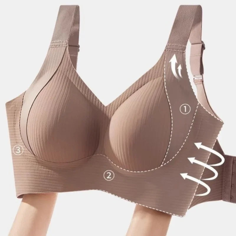 Push-up bras for women Wire-free, padded, seamless bra with V-neckline