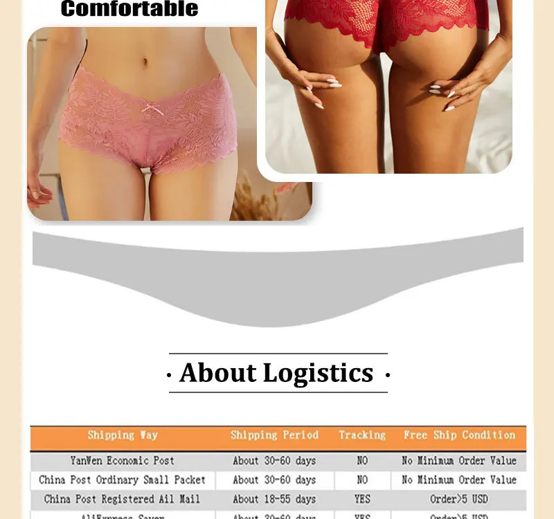 Women Sexy Lace Panties Floral Leaves Transparent Uderwear V