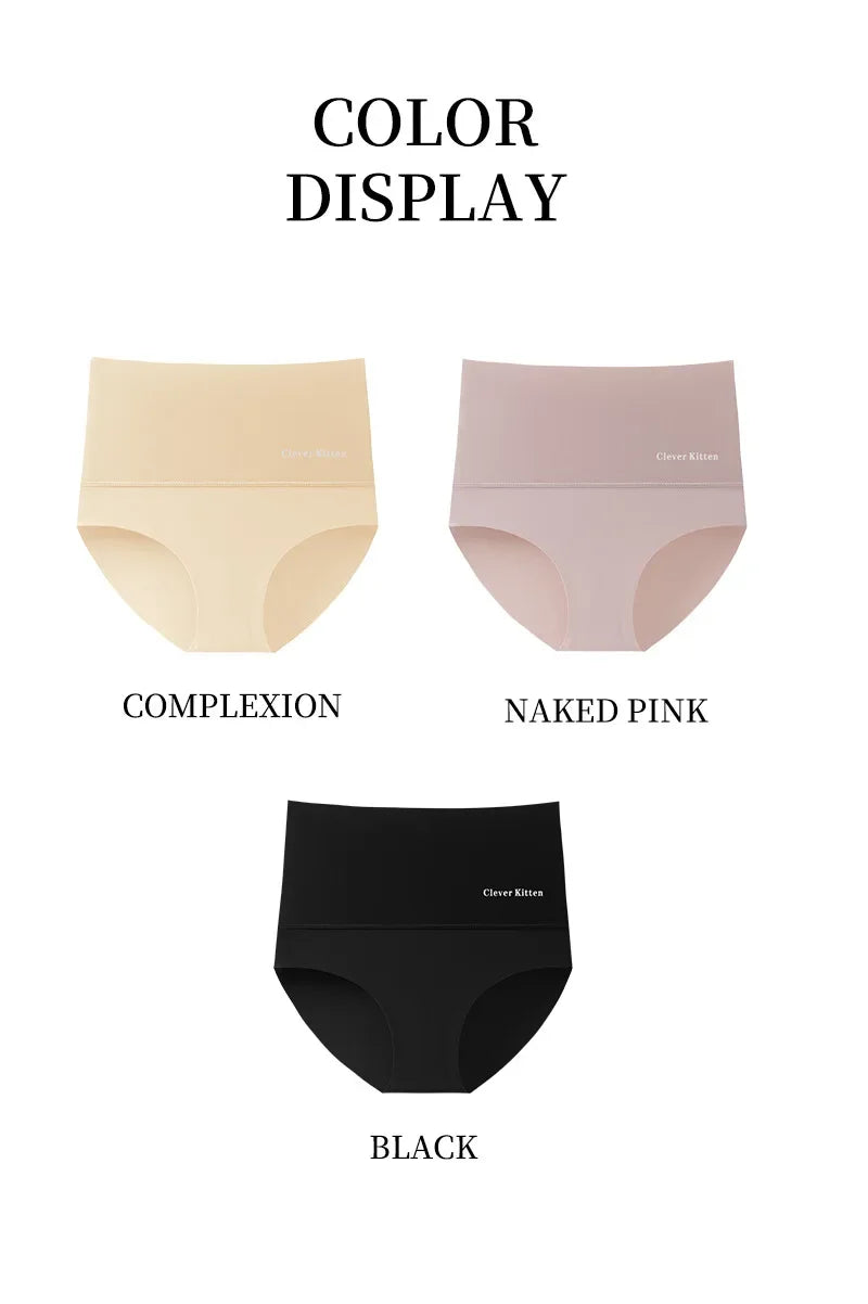 3-Pack High Waisted Tummy Control Briefs Seamless Shapewear Women Mid Waist Trainer Panties Slimming Sheath Butt Lifter Shorts