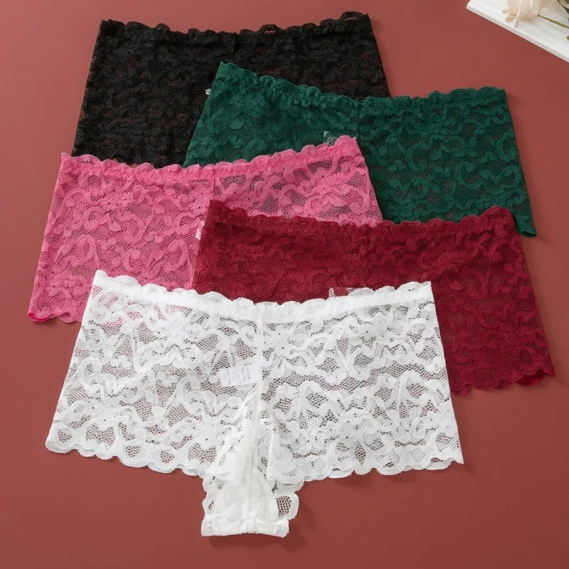 Women's Lace Non-wire Bra And Panties Set Transparent