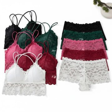 Women's Lace Non-wire Bra And Panties Set Transparent